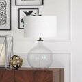 Henn & Hart Laelia Clear Glass Table Lamp with Blackened Bronze Accents TL0374